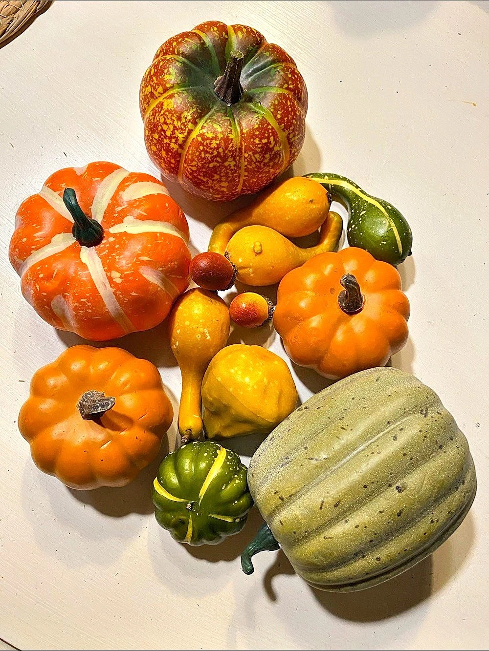 Decorative Gourd Assortment in Orange & Green Like New
